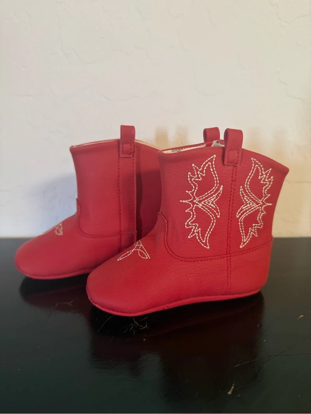 Jujube Eco Steps Baby Western Boots in Cherry Red